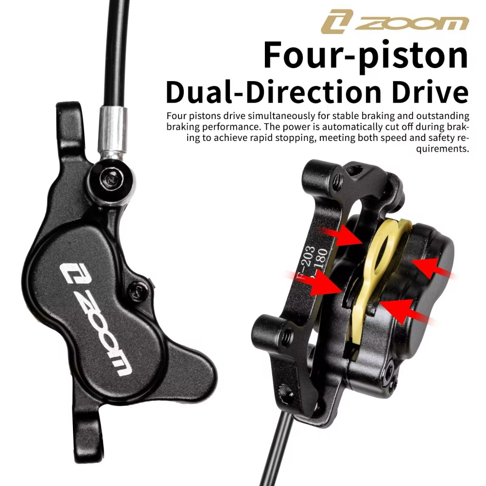 Set Freno a Disco Idraulico a  - Zoom Hydraulic Brake 4 Piston E-Scooter recensione e prezzo